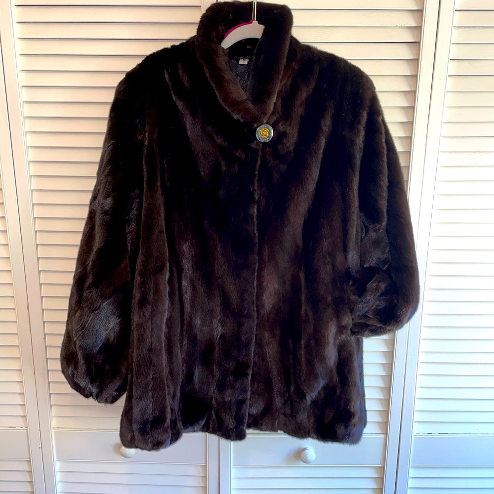 Exquisite Fur Coat Dark Brown L-XL-XXL